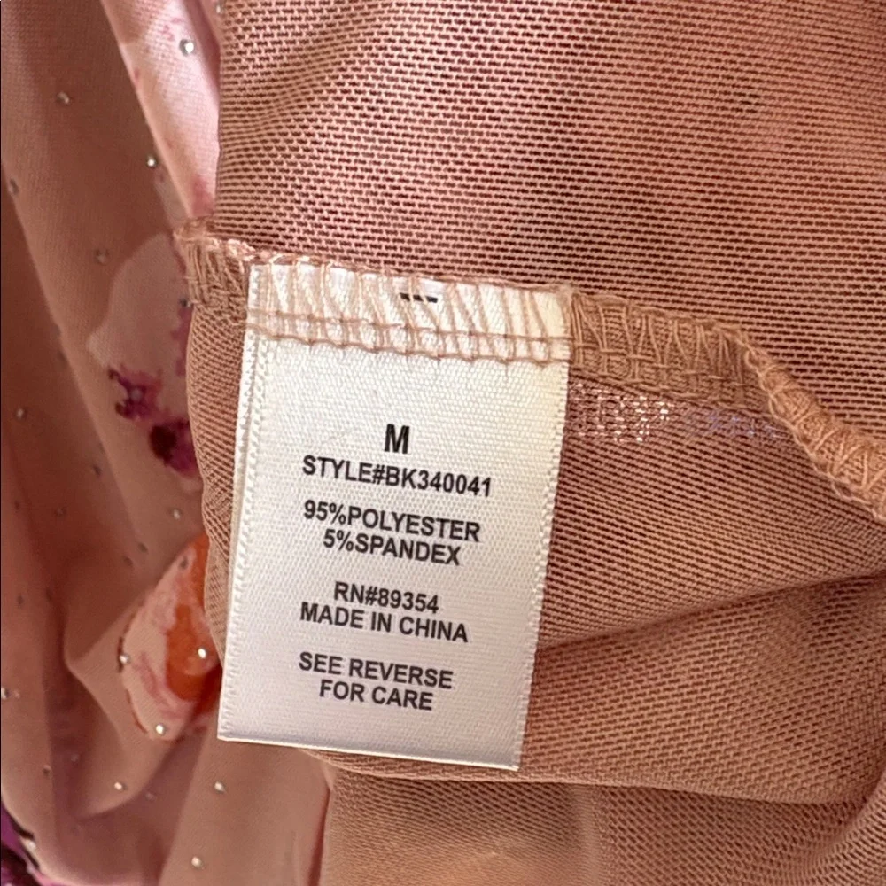 Like New Badgley Mischka Floral Rhinestone Studded Top Medium